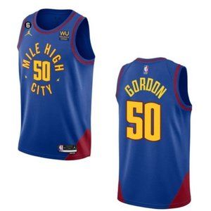 Men's Denver Nuggets #50 Aaron Gordon Blue 2022-23 Statement Edition With NO.6